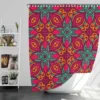 Vintage Folk Flowers Pattern Shower Curtain