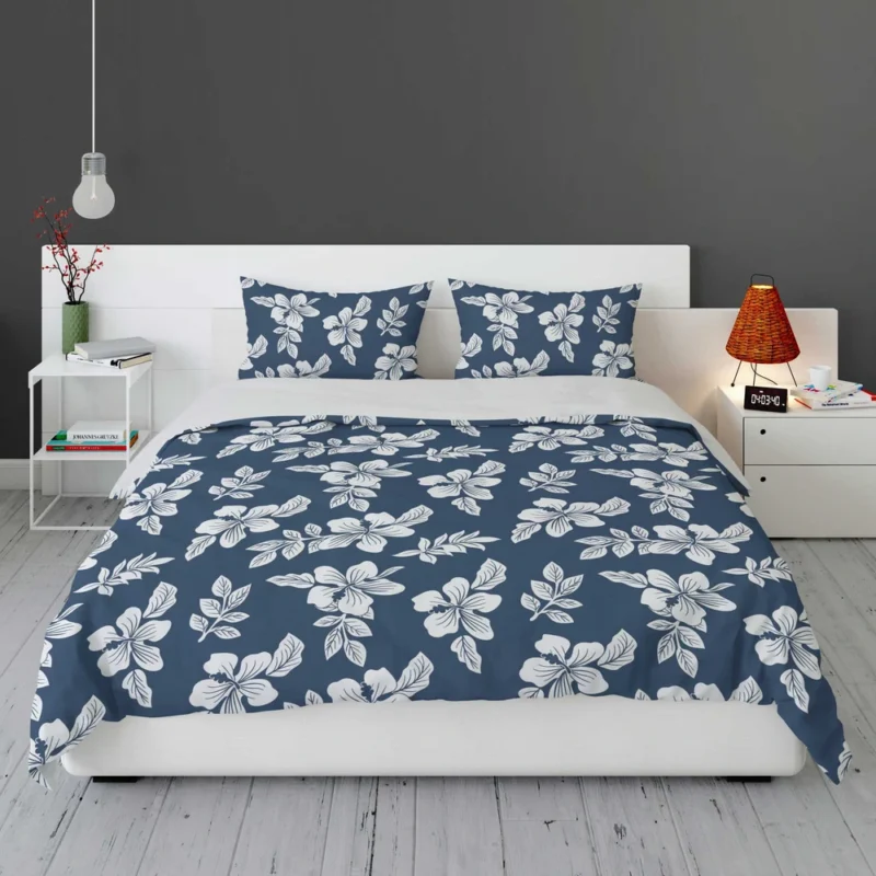 Vintage Hibiscus Flower Pattern Bedding Set 1