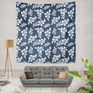 Vintage Hibiscus Flower Pattern Wall Tapestry