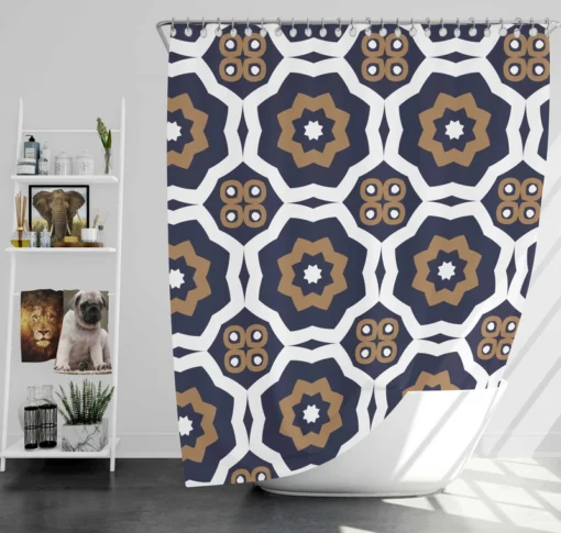 Vintage Indonesian Batik Design Shower Curtain