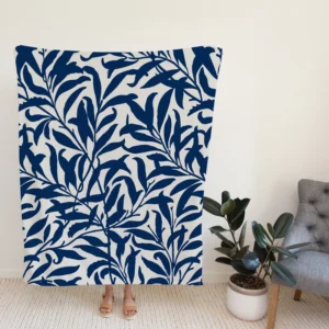 Vintage Leaf Seamless Pattern Fleece Blanket