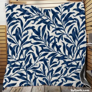 Vintage Leaf Seamless Pattern Quilt Blanket