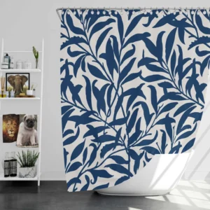 Vintage Leaf Seamless Pattern Shower Curtain