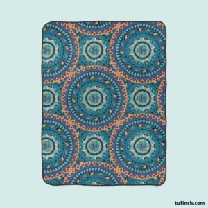 Vintage Mandala Pattern Fleece Blanket 1