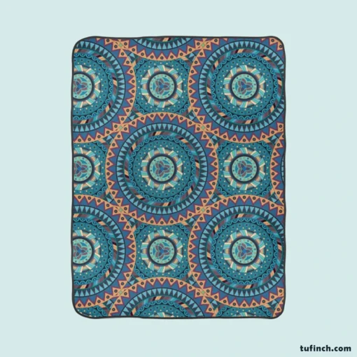 Vintage Mandala Pattern Fleece Blanket 1