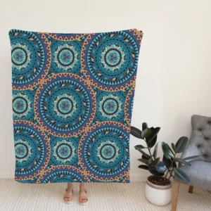 Vintage Mandala Pattern Fleece Blanket