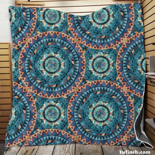 Vintage Mandala Pattern Quilt Blanket