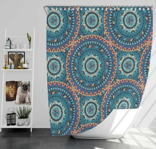 Vintage Mandala Pattern Shower Curtain