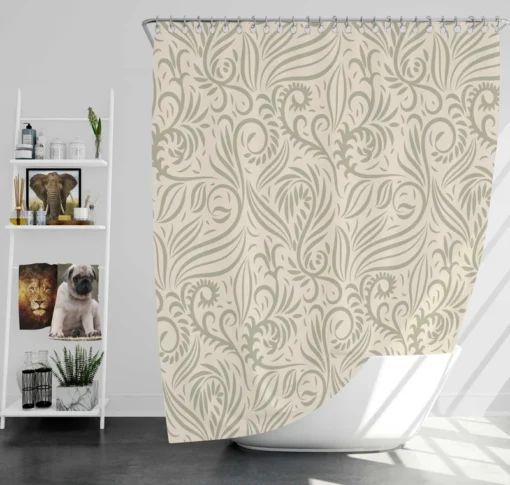 Vintage Ornamental Floral Background Shower Curtain