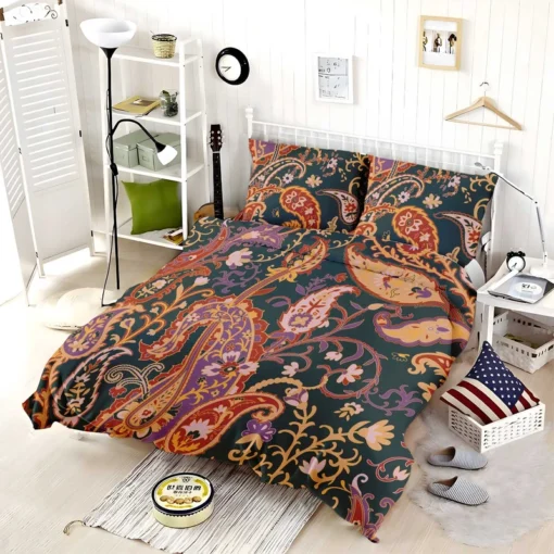 Vintage Paisley Floral Pattern Bedding Set