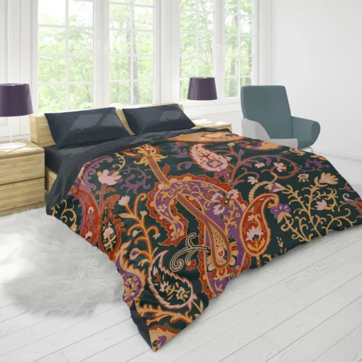 Vintage Paisley Floral Pattern Duvet Cover 1