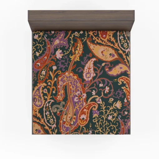 Vintage Paisley Floral Pattern Fitted Sheet