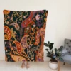 Vintage Paisley Floral Pattern Fleece Blanket