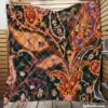 Vintage Paisley Floral Pattern Quilt Blanket