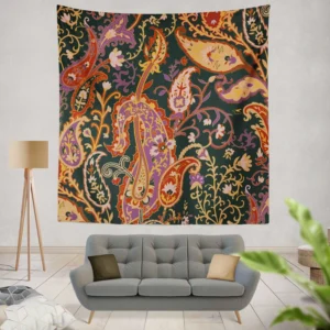 Vintage Paisley Floral Pattern Wall Tapestry