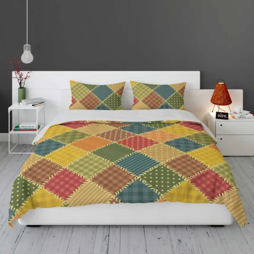 Vintage Patchwork Background Bedding Set 1