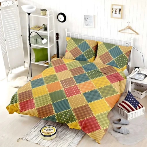 Vintage Patchwork Background Bedding Set