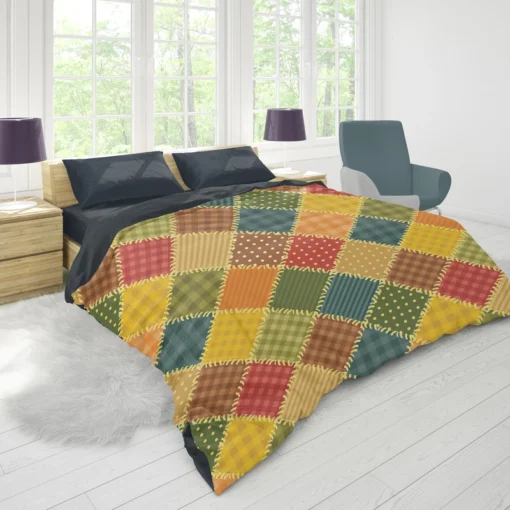 Vintage Patchwork Background Duvet Cover 1