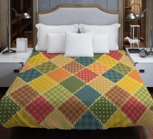 Vintage Patchwork Background Duvet Cover