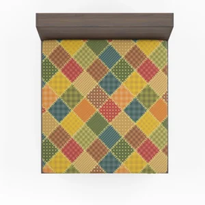 Vintage Patchwork Background Fitted Sheet