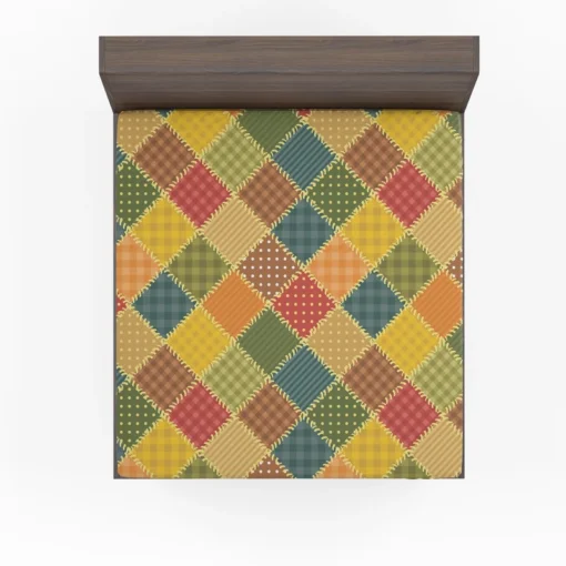 Vintage Patchwork Background Fitted Sheet