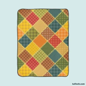 Vintage Patchwork Background Fleece Blanket 1