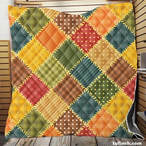 Vintage Patchwork Background Quilt Blanket