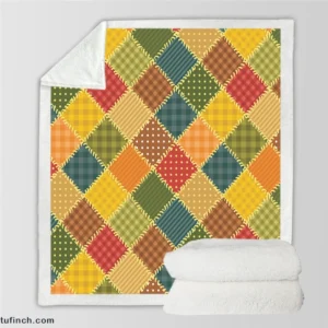 Vintage Patchwork Background Sherpa Fleece Blanket