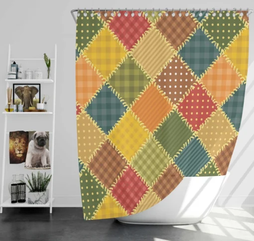 Vintage Patchwork Background Shower Curtain