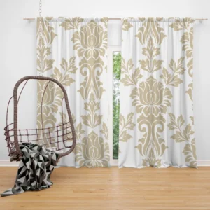 Vintage Rococo Damask Pattern Curtain