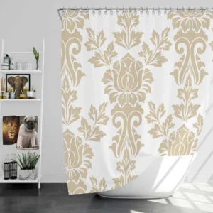 Vintage Rococo Damask Pattern Shower Curtain