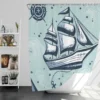 Vintage Ship Nautical Compass Shower Curtain