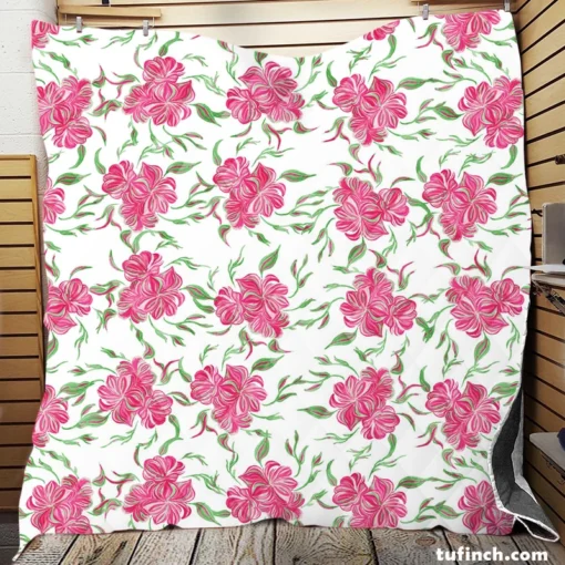 Vintage Small Flowers Grace Design Quilt Blanket