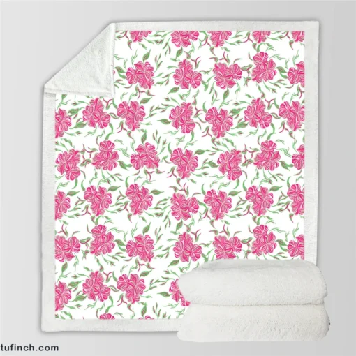 Vintage Small Flowers Grace Design Sherpa Fleece Blanket