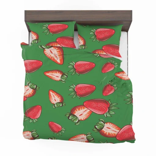 Vintage Strawberries In Slices Bedding Set 2