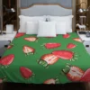 Vintage Strawberries In Slices Duvet Cover