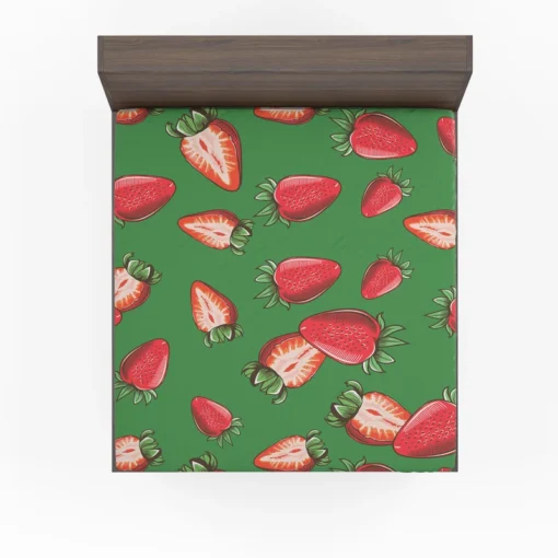 Vintage Strawberries In Slices Fitted Sheet