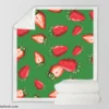 Vintage Strawberries In Slices Sherpa Fleece Blanket