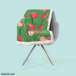 Vintage Strawberries In Slices Sherpa Fleece Blanket 2