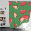 Vintage Strawberries In Slices Shower Curtain