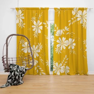 Vintage Style Chamomile Flowers Curtain