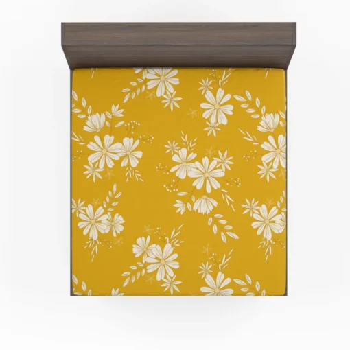 Vintage Style Chamomile Flowers Fitted Sheet