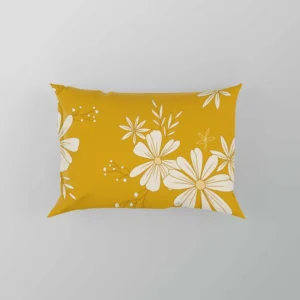 Vintage Style Chamomile Flowers Pillow Case