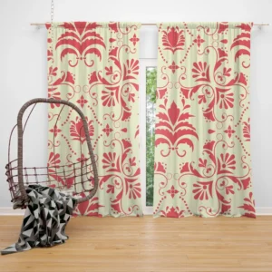 Vintage Style Damask Curtain