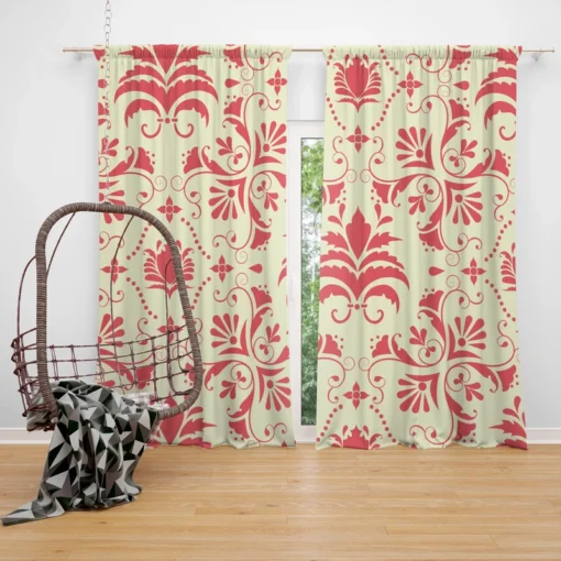 Vintage Style Damask Curtain