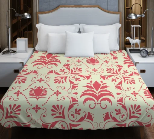 Vintage Style Damask Duvet Cover