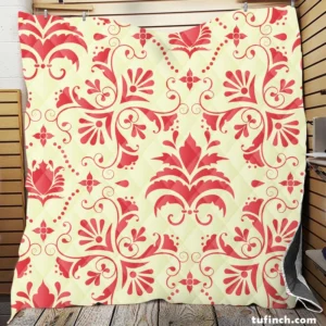 Vintage Style Damask Quilt Blanket