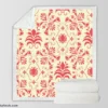 Vintage Style Damask Sherpa Fleece Blanket