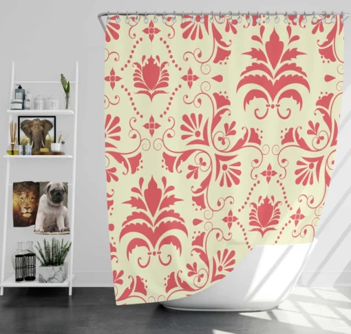 Vintage Style Damask Shower Curtain