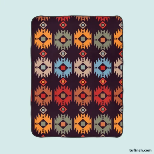 Vintage Tribal Design Fleece Blanket 1